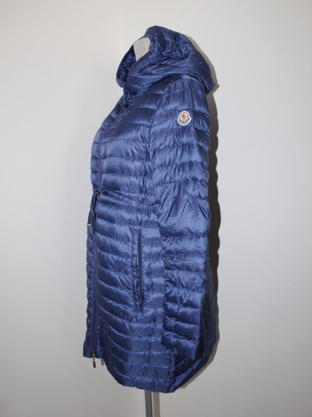 Moncler Light Weight Blue Down Puffer Hooded Coat Jacket Tie Moncler SZ 3 M - Picture 7 of 13